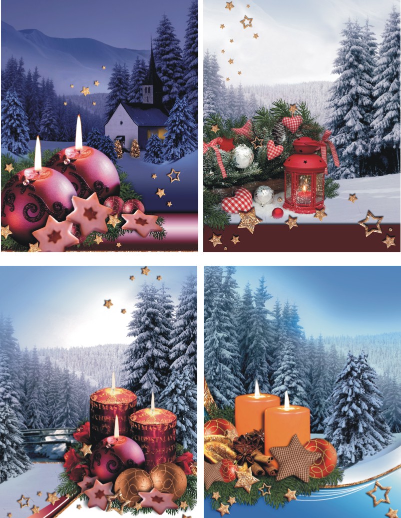 24 Geschenktaschen medium,Geschenktüten Weihnachten, 4 Motive Weihnachtsmann NEU 